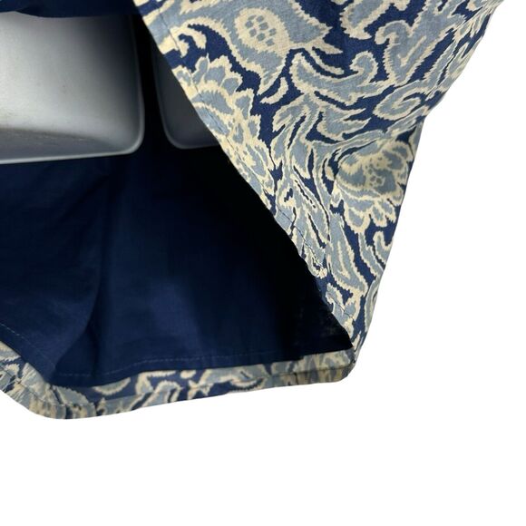 LOFT Blue Paisley Cotton Embellished sequin Sleeveless Shift Dress Size 2P New - Picture 5 of 7